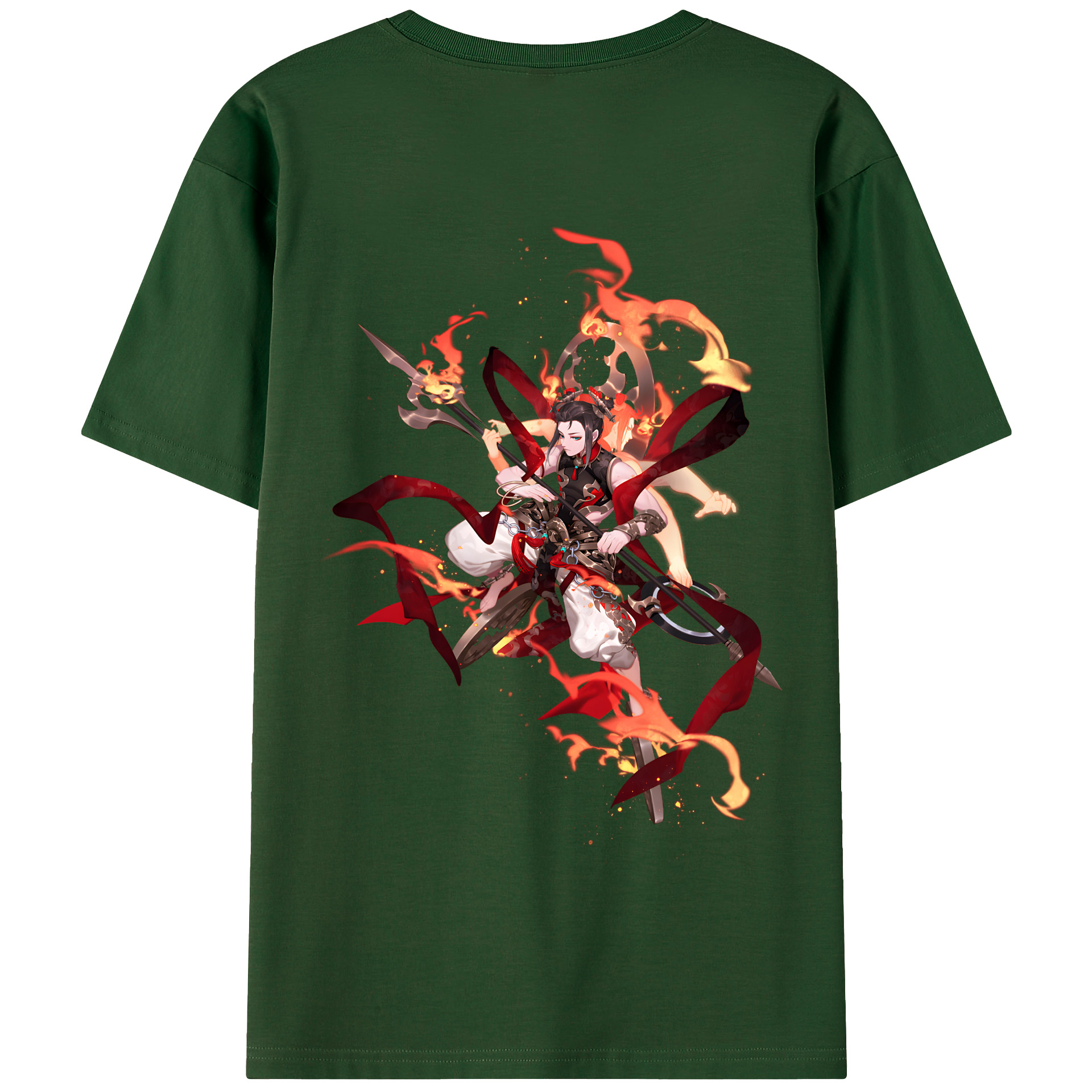 （画像用） Ne Zha 2 ナタ 魔童の大暴れ 綿100％半袖Tシャツ（背面プリント）